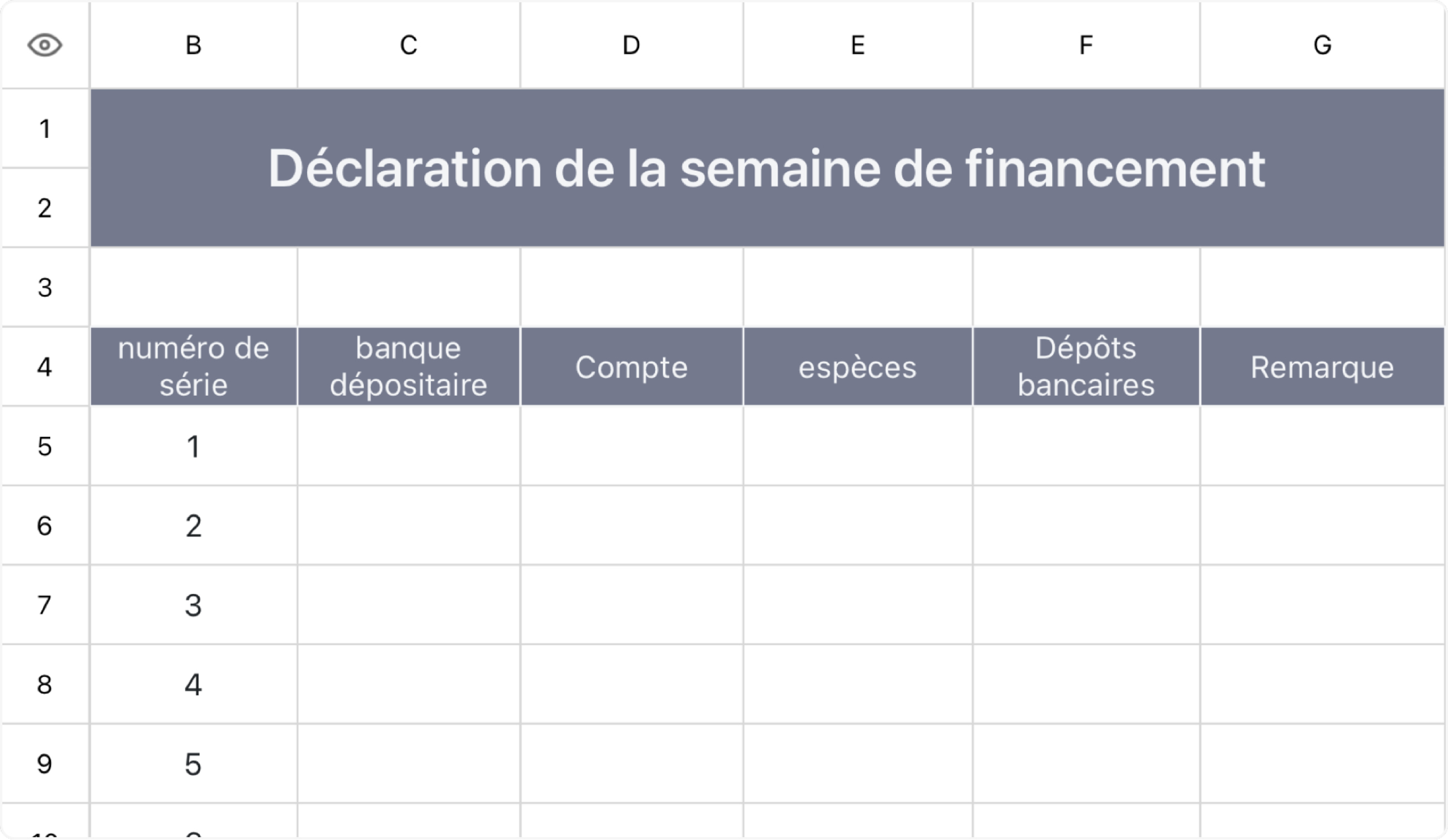 Déclaration de la semaine de financement